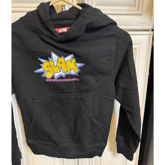 Slam Goods Unisex Bucket For Breakfast Graphic Pullover Hoodie Black Small - Picture 6 of 9